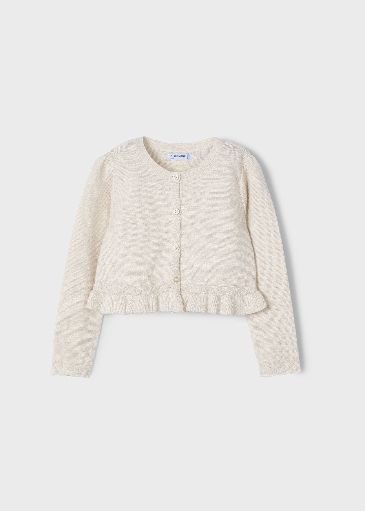 Rebeca tricot detalles trenzados niña