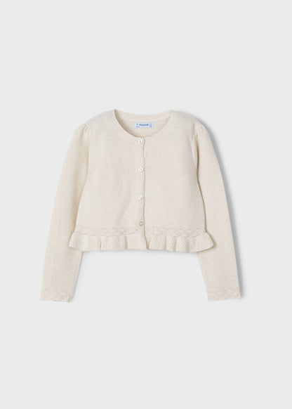 Rebeca tricot detalles trenzados niña