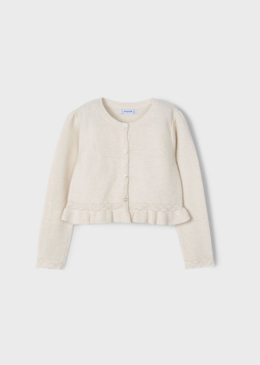 Rebeca tricot detalles trenzados niña