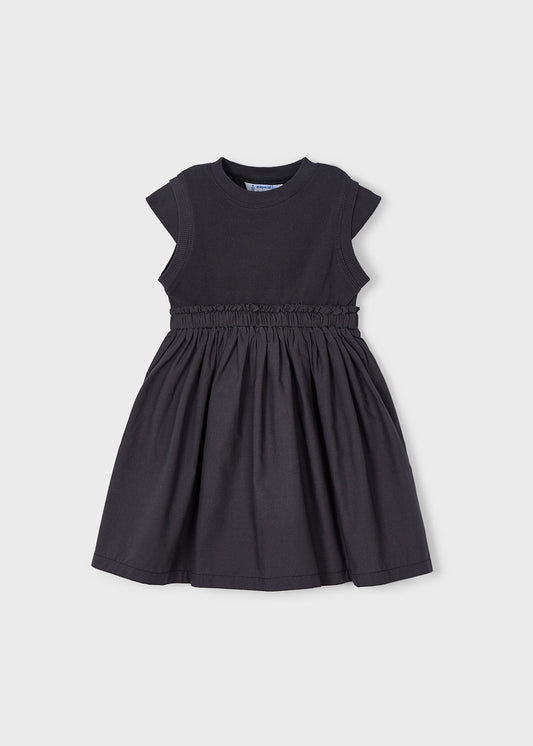 Vestido combinado canalé niña