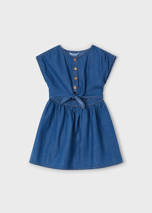 Vestido fluido botones niña