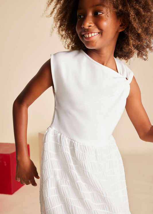 Vestido combinado chica