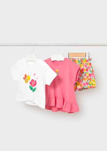 Conjunto de 3 piezas para bebé con pantalón corto