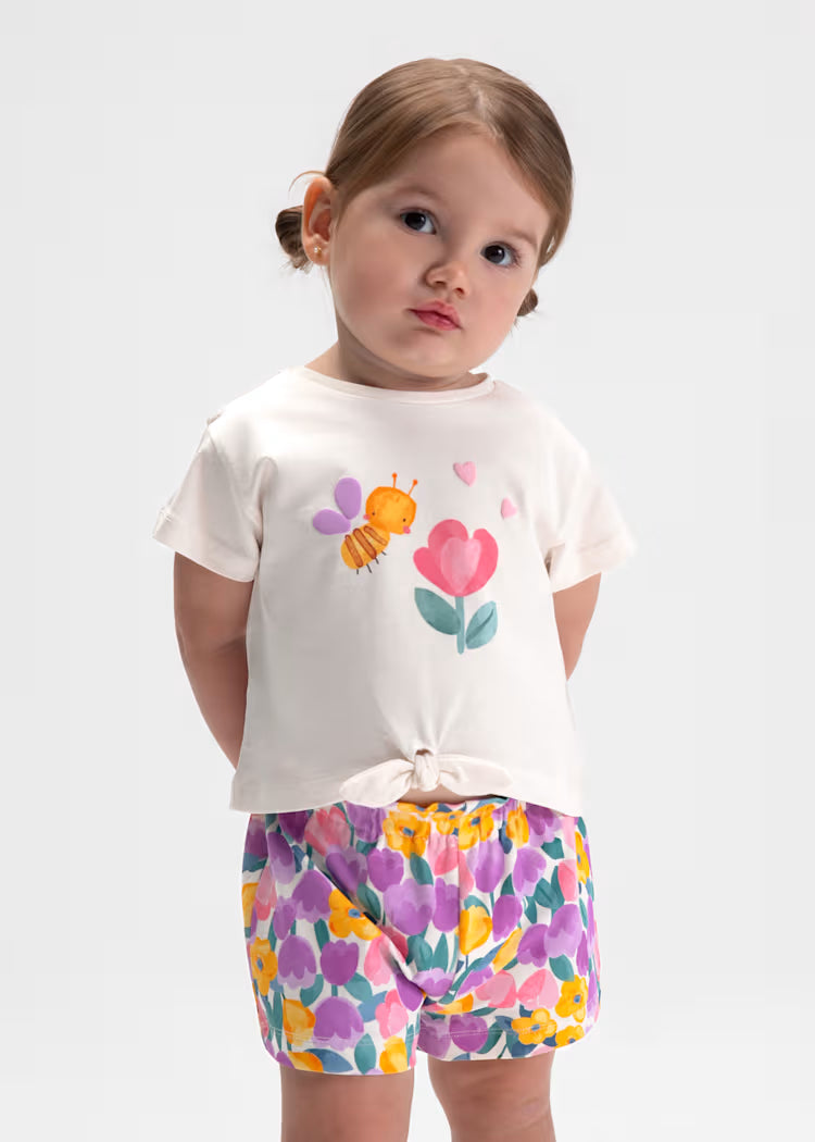 Conjunto de 3 piezas para bebé con pantalón corto