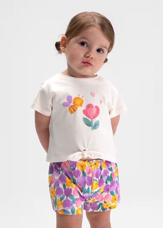 Conjunto de 3 piezas para bebé con pantalón corto