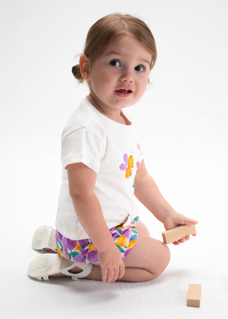 Conjunto de 3 piezas para bebé con pantalón corto