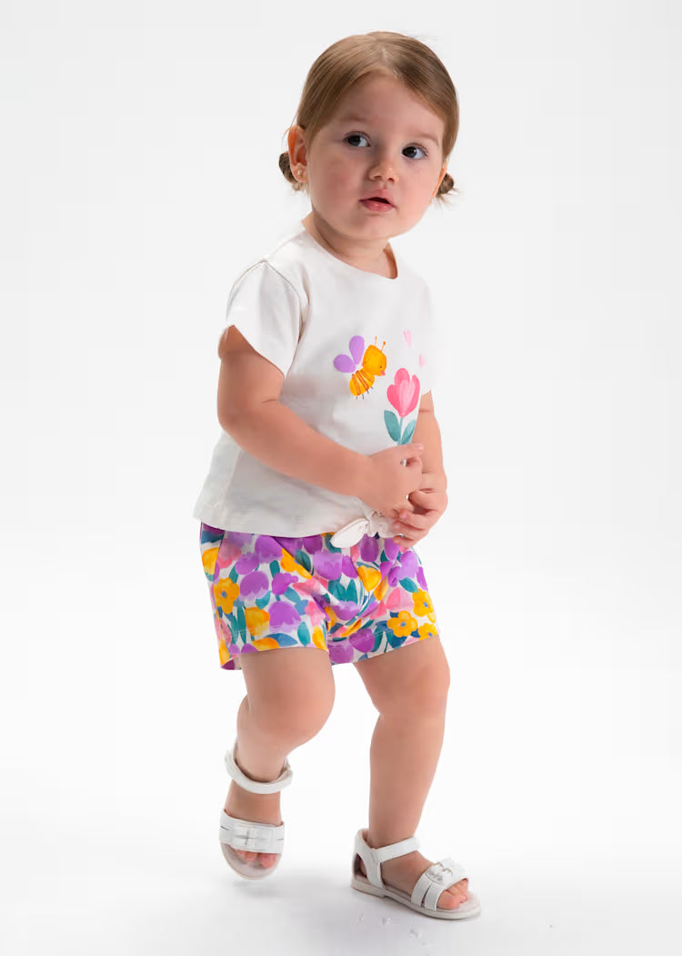 Conjunto de 3 piezas para bebé con pantalón corto