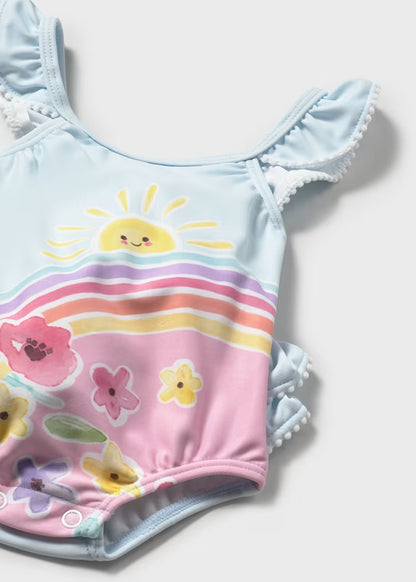 Bañador con gorro protección solar recién nacida