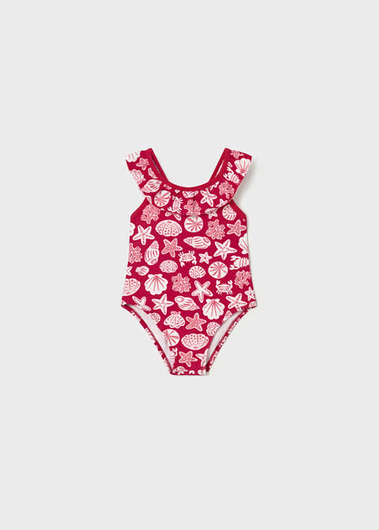 Bañador estampado volante bebé