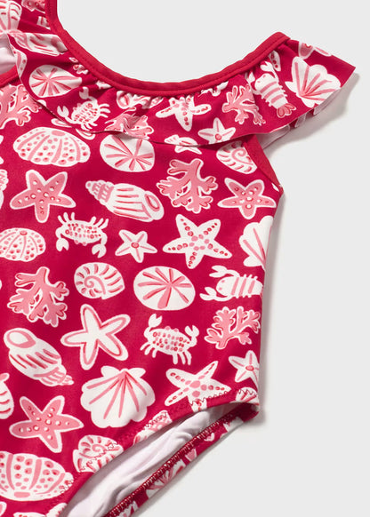 Bañador estampado volante bebé