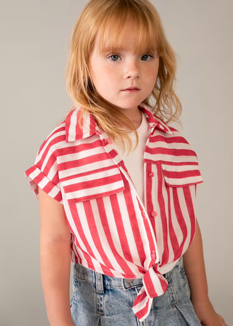 Blusa estampada con top niña