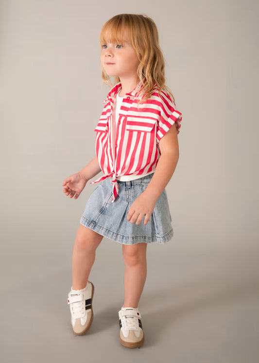 Blusa estampada con top niña