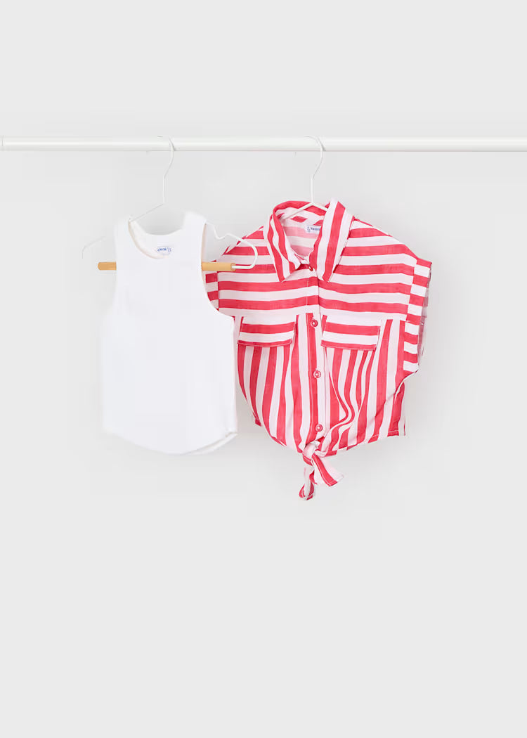Blusa estampada con top niña