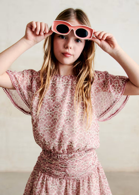 Blusa gasa estampada chica