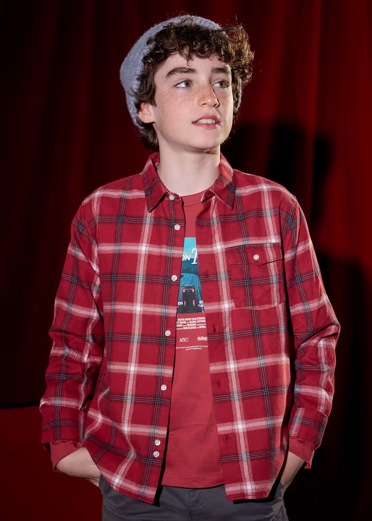 Camisa cuadros franela chico