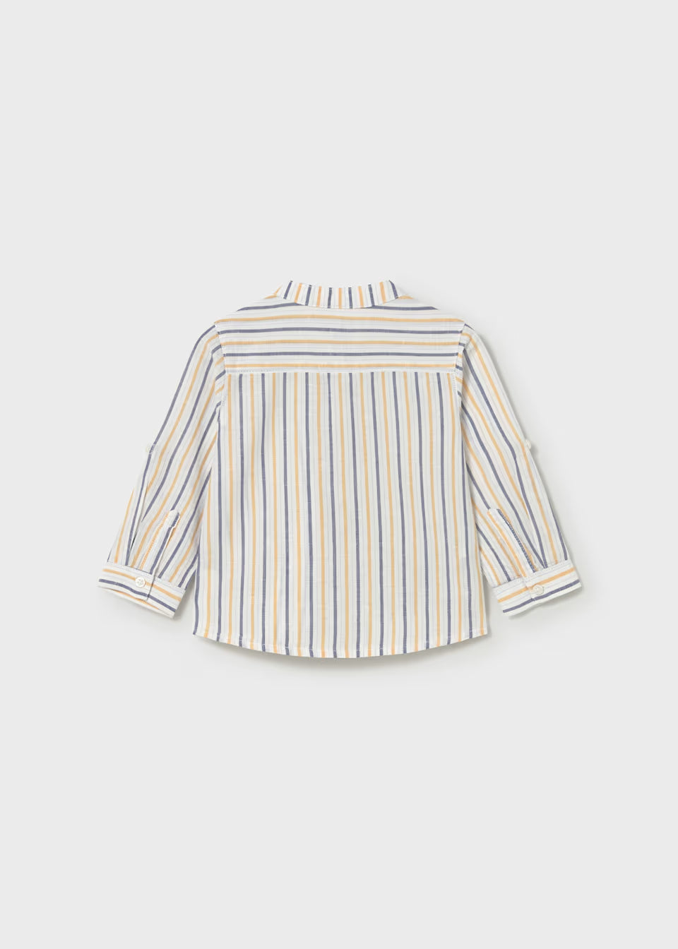 Camisa de manga larga con lino y cuello mao bebé