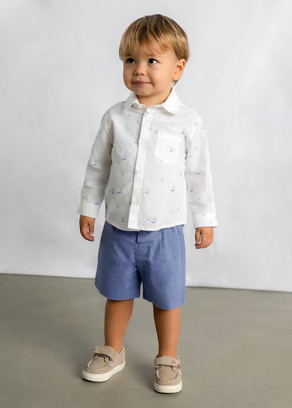 Camisa manga larga lino bebé