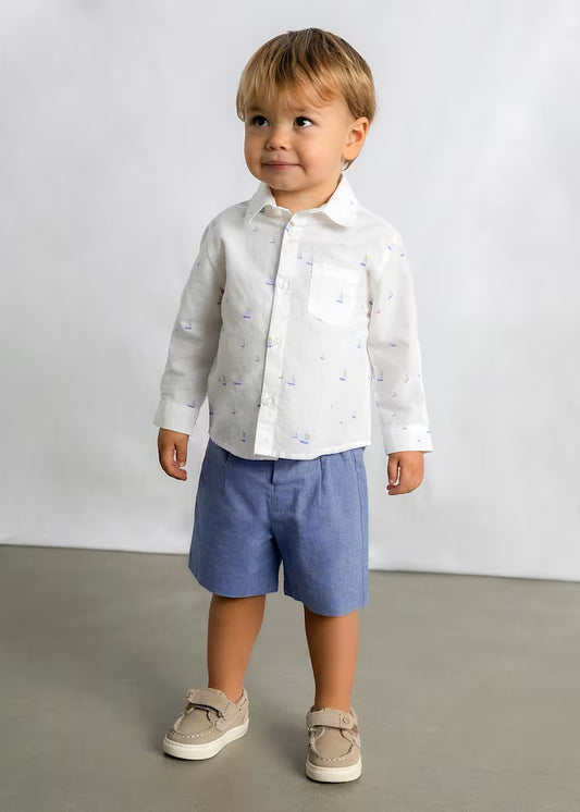 Camisa manga larga lino bebé