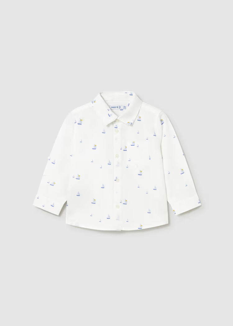 Camisa manga larga lino bebé