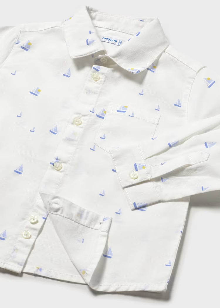 Camisa manga larga lino bebé