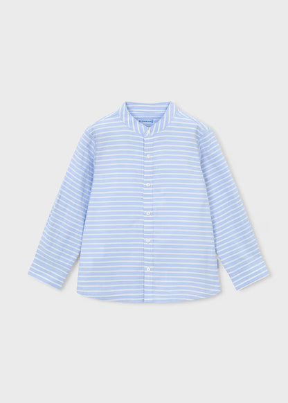 Camisa manga larga rayas cuello mao niño