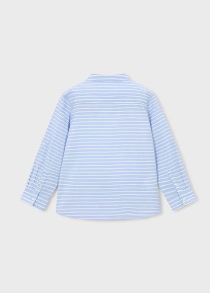 Camisa manga larga rayas cuello mao niño