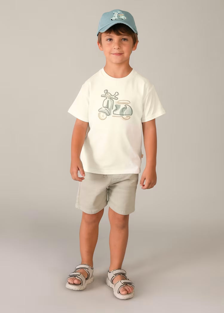Camiseta con moto bordada niño