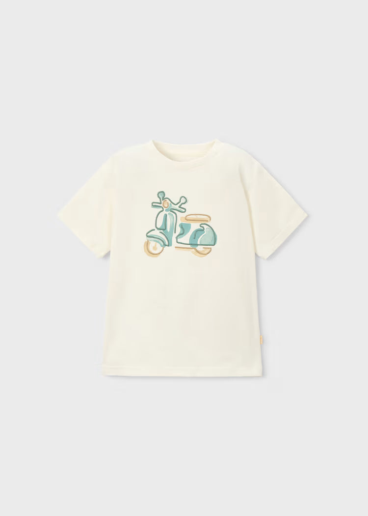 Camiseta con moto bordada niño