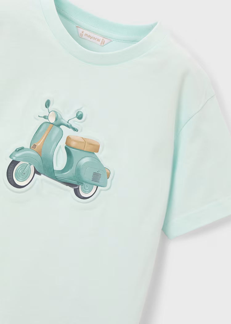 Camiseta con moto relieve niño