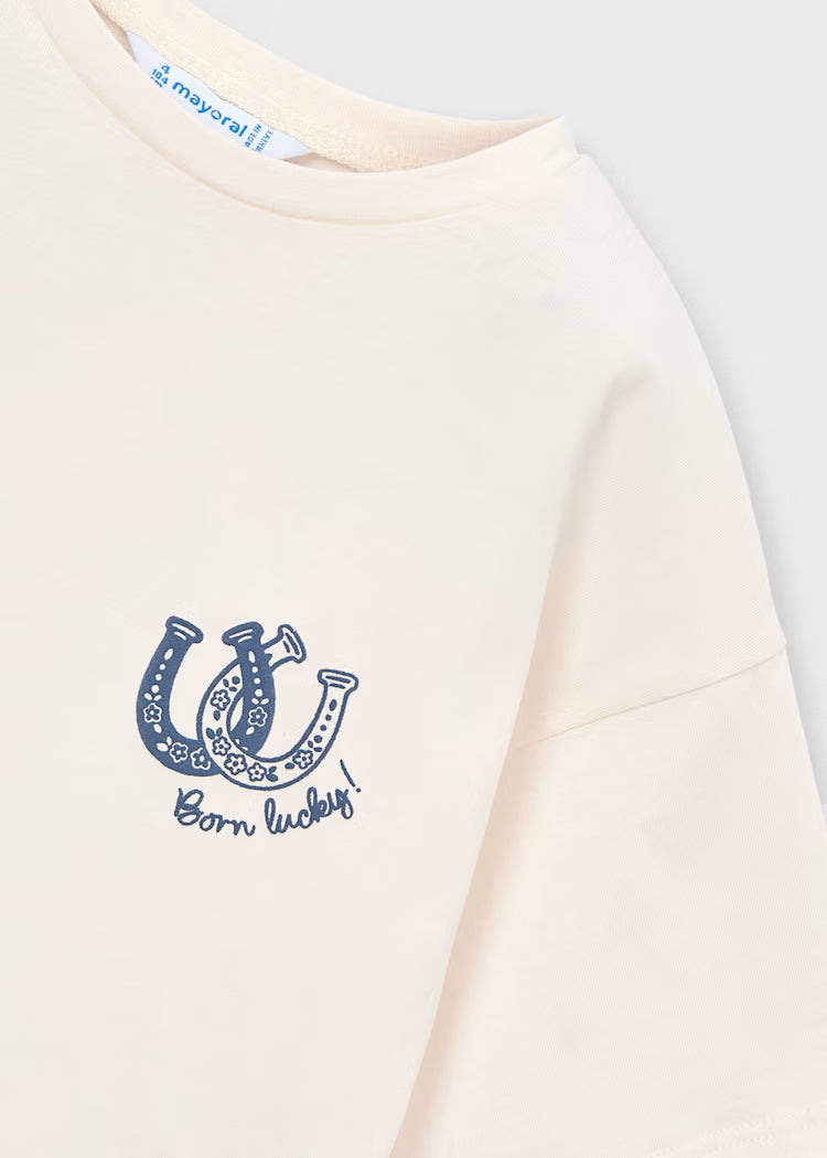Camiseta con pañuelo estampado niña