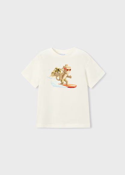 Camiseta estampado mono surf niño