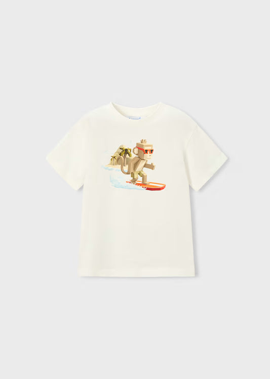 Camiseta estampado mono surf niño