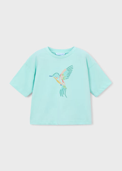 Camiseta hombro caído niña