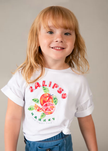 Camiseta hombro caído niña