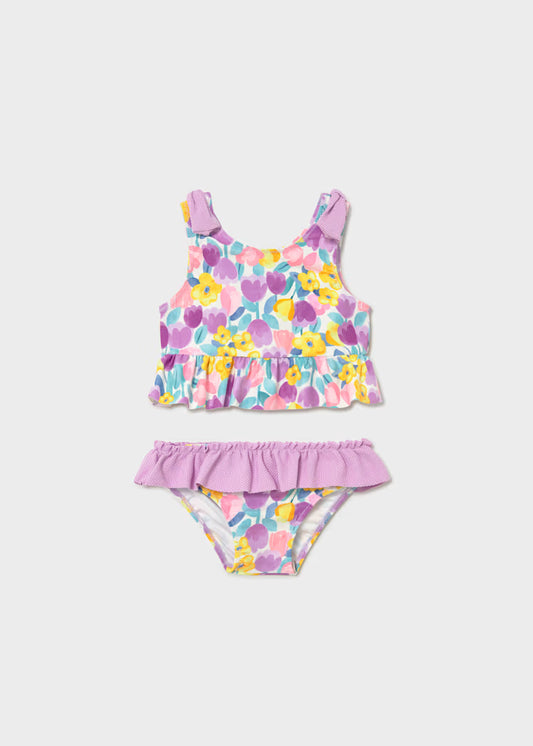 Conjunto 2 piezas estampado baño protección solar bebé