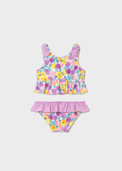 Conjunto 2 piezas estampado baño protección solar bebé