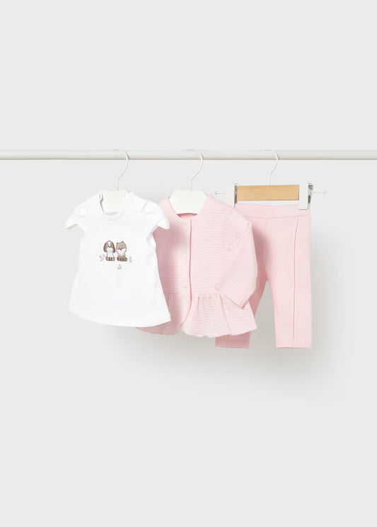 Conjunto 3 piezas con chaqueta recién nacida