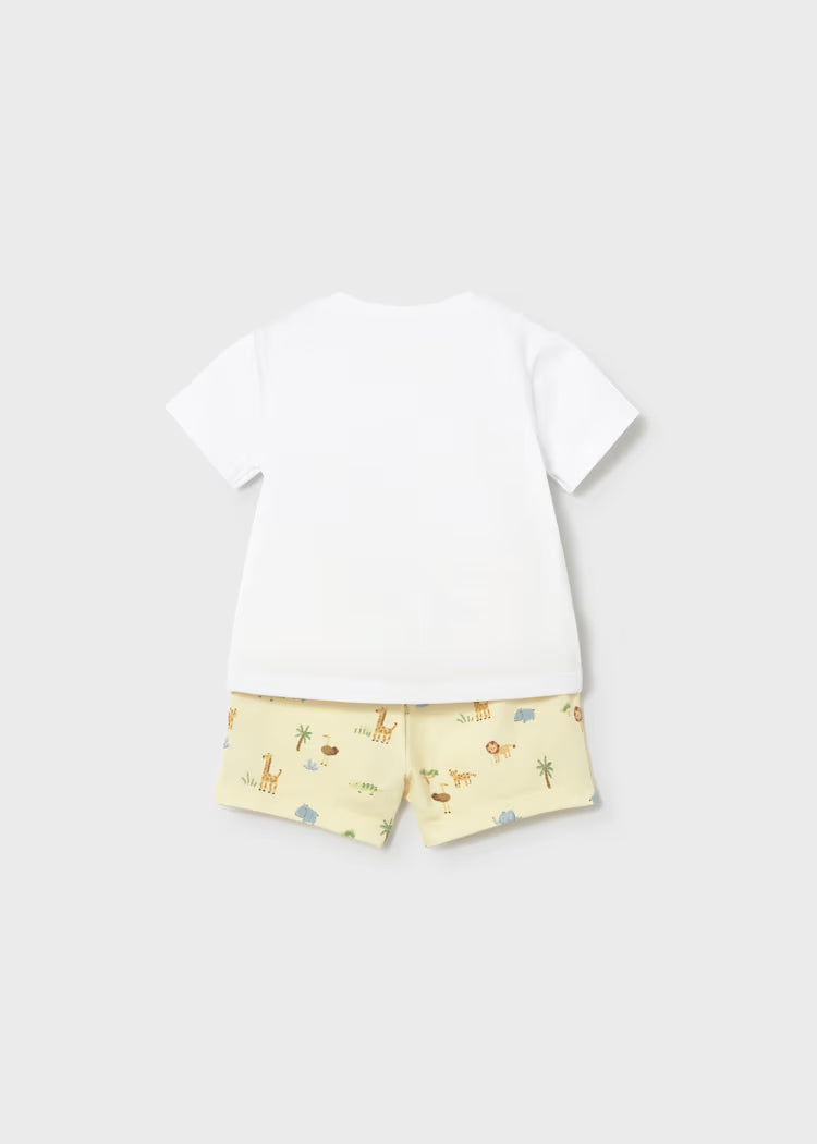 Conjunto 4 piezas pantalón corto recién nacido