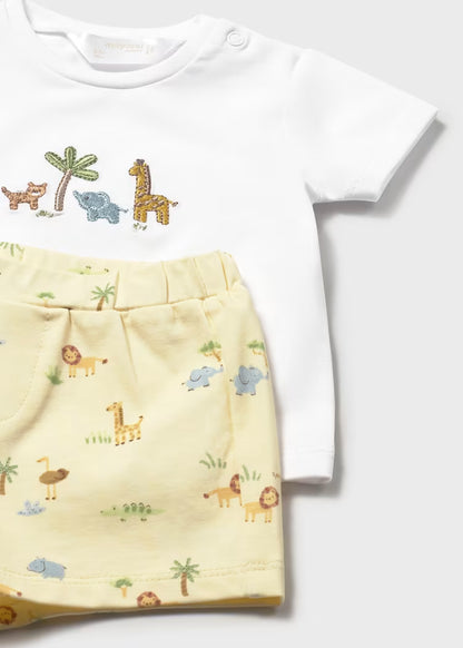 Conjunto 4 piezas pantalón corto recién nacido