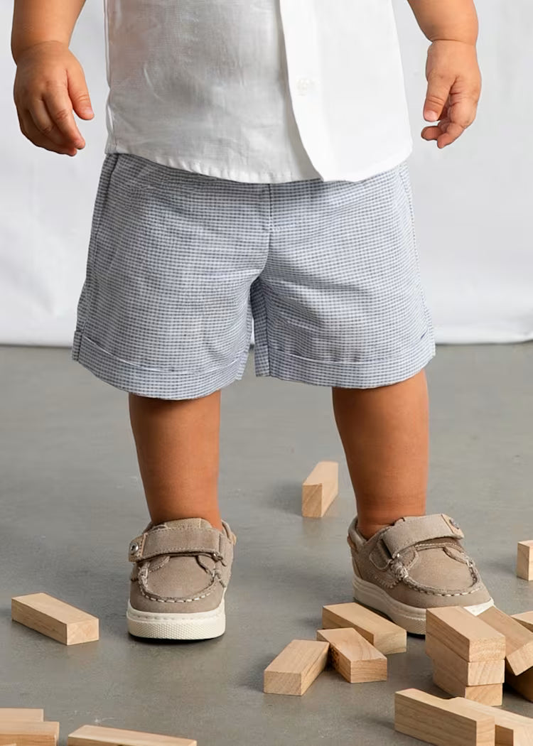 Conjunto bermuda y camisa con lino bebé