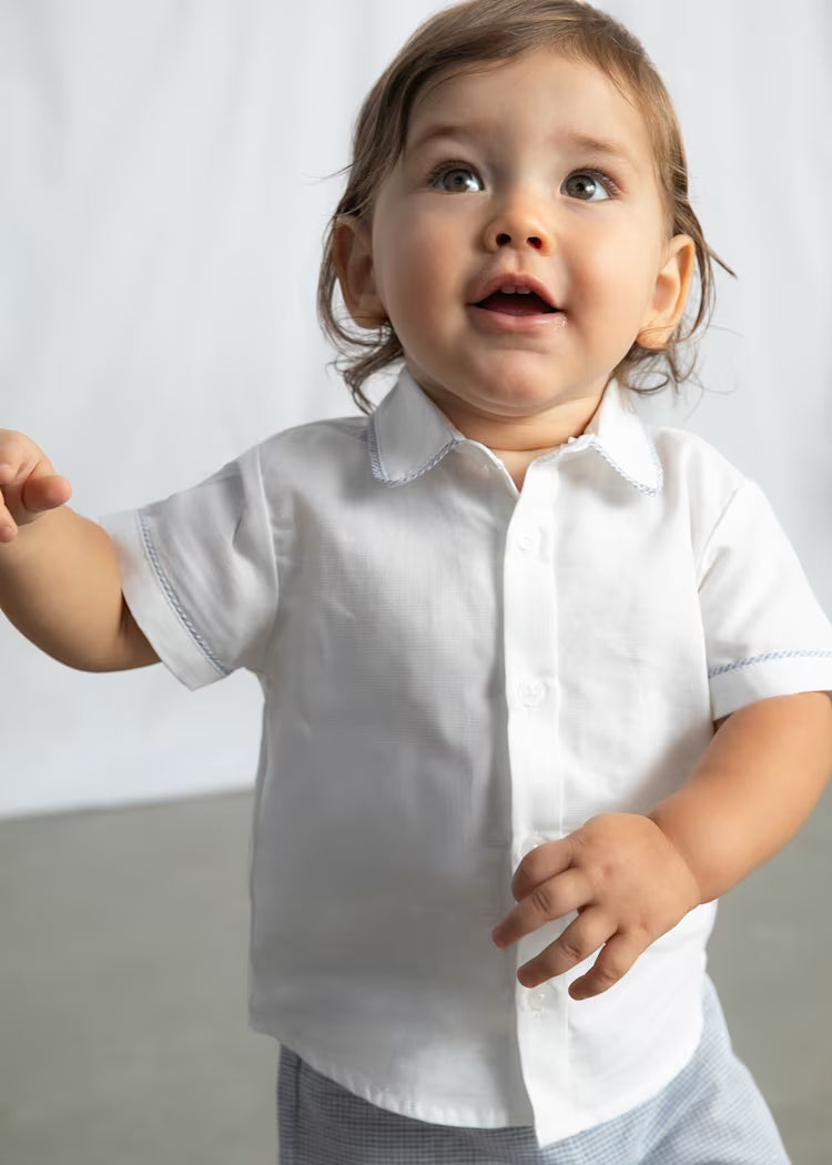 Conjunto bermuda y camisa con lino bebé