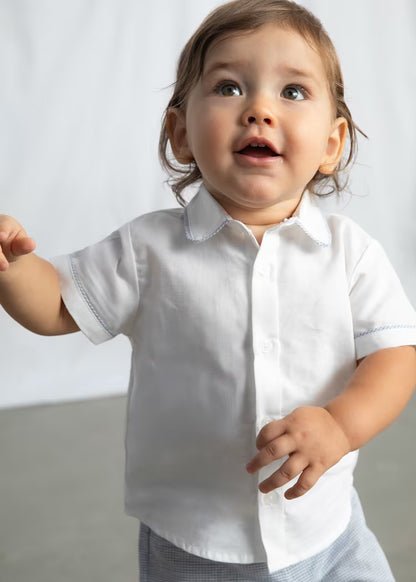Conjunto bermuda y camisa con lino bebé