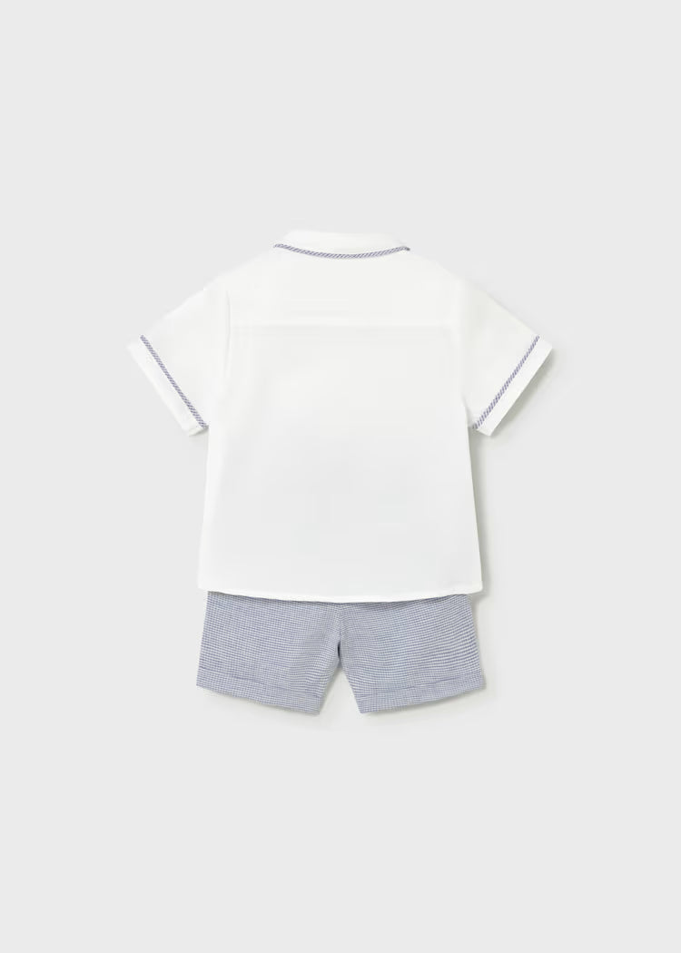Conjunto bermuda y camisa con lino bebé