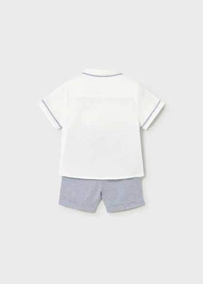 Conjunto bermuda y camisa con lino bebé