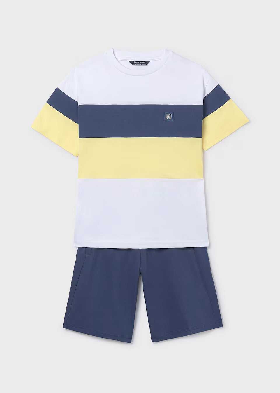 Conjunto bermuda y camiseta bloques chico