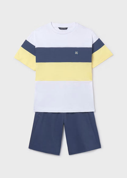 Conjunto bermuda y camiseta bloques chico