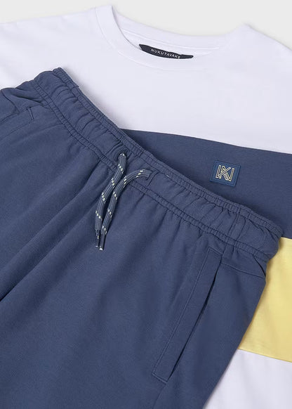 Conjunto bermuda y camiseta bloques chico