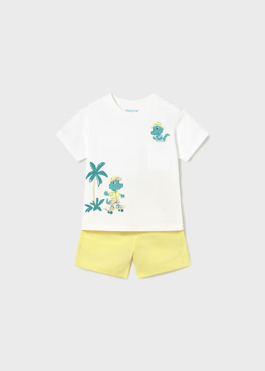 Conjunto bermuda y camiseta palmeras bebé