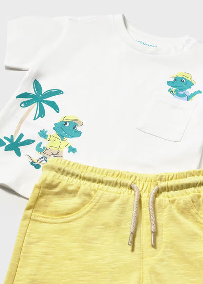 Conjunto bermuda y camiseta palmeras bebé