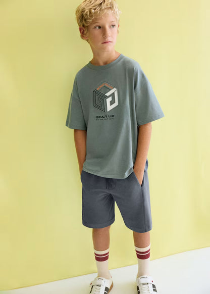 Conjunto bermuda y camiseta relieve chico